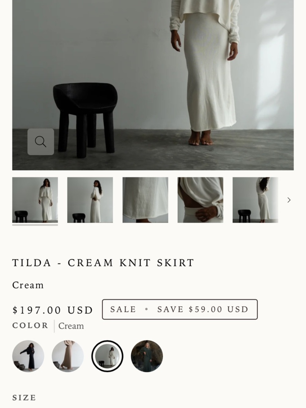 Avy & Co Tilda Cream Knit Skirt - Picture 4 of 8